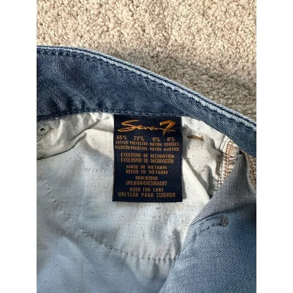 Seven Skinny Women’s Stretch Denim Size 10 Blue Capris Jeans Embroidered Pockets - Picture 6 of 7